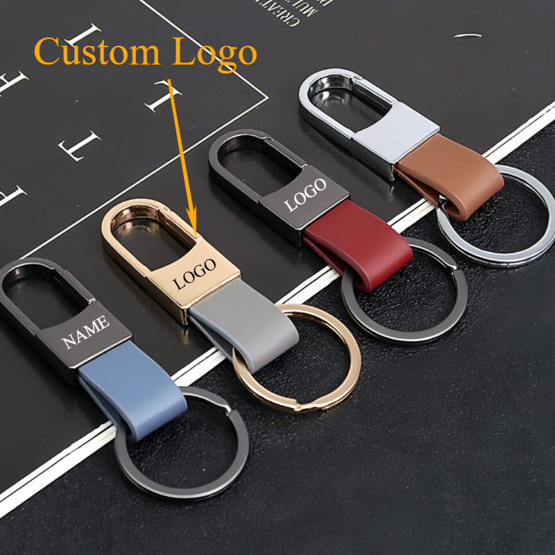 Industrial Laser Gun - Fashion Leather Keychains Custom Logo Name