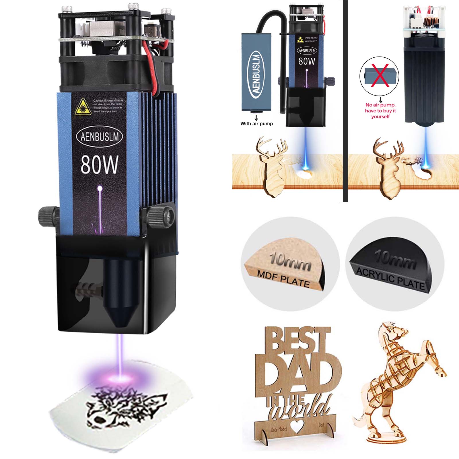 Industrial Laser Removal - AENBUSLM 40W 80W Laser Cutting Module