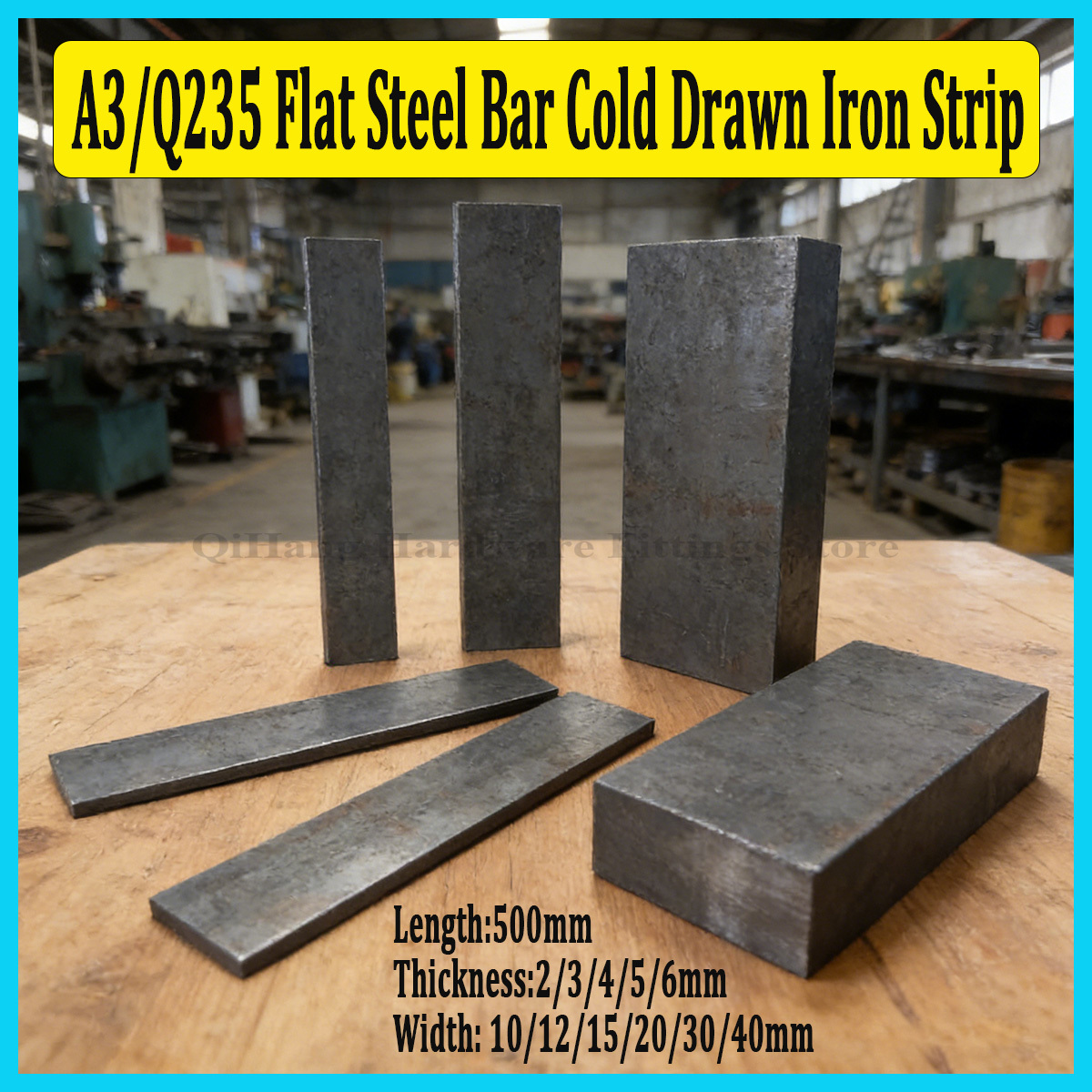 Industrial Laser Manufacturers - 1Pc 500mm A3/Q235 Flat Steel Bar,