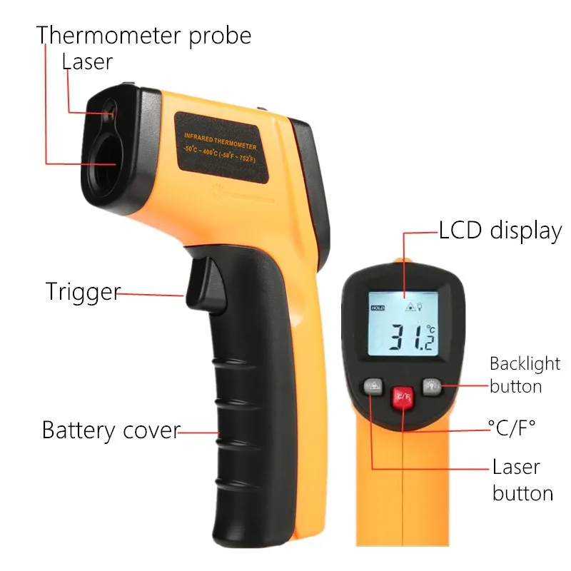 Digital Infrared Thermometer N - Industrial Laser Thermometer 评论和价格