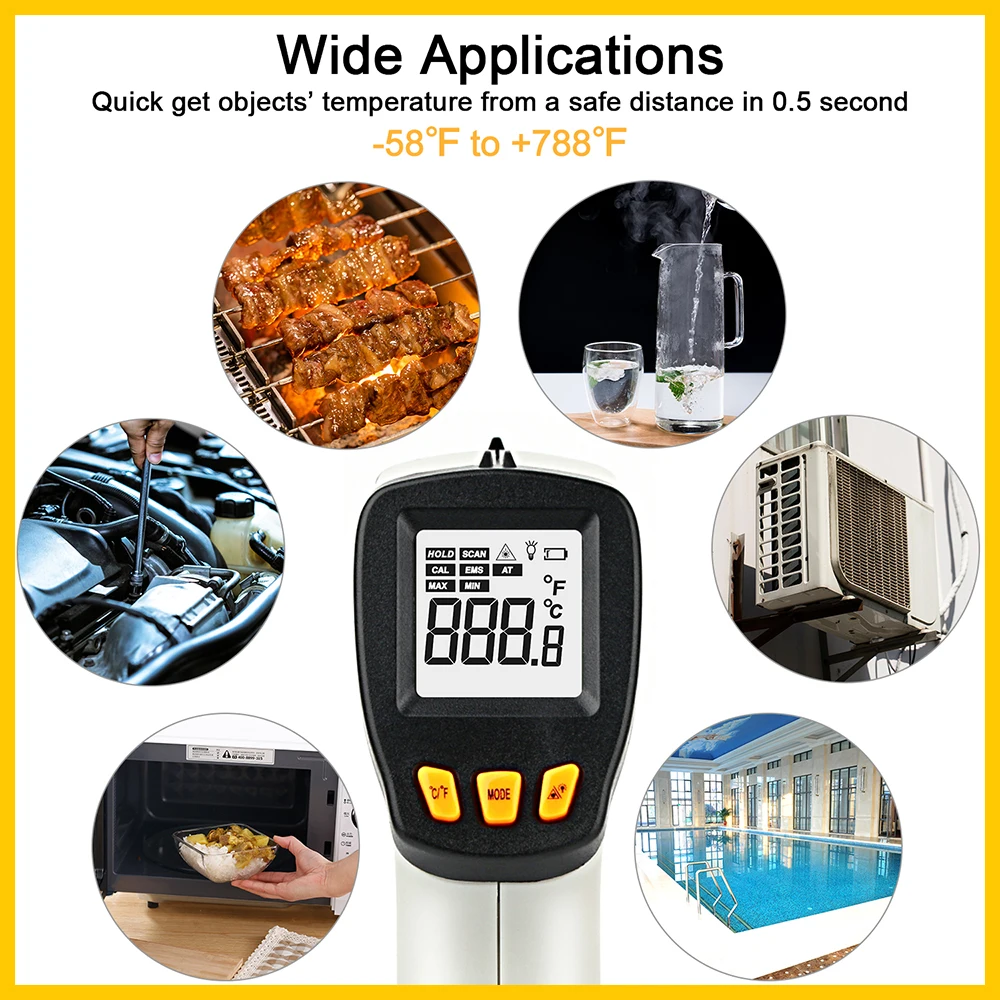 XRCLIF Infrared Thermometer No - Industrial Laser Thermometer 评论和价格
