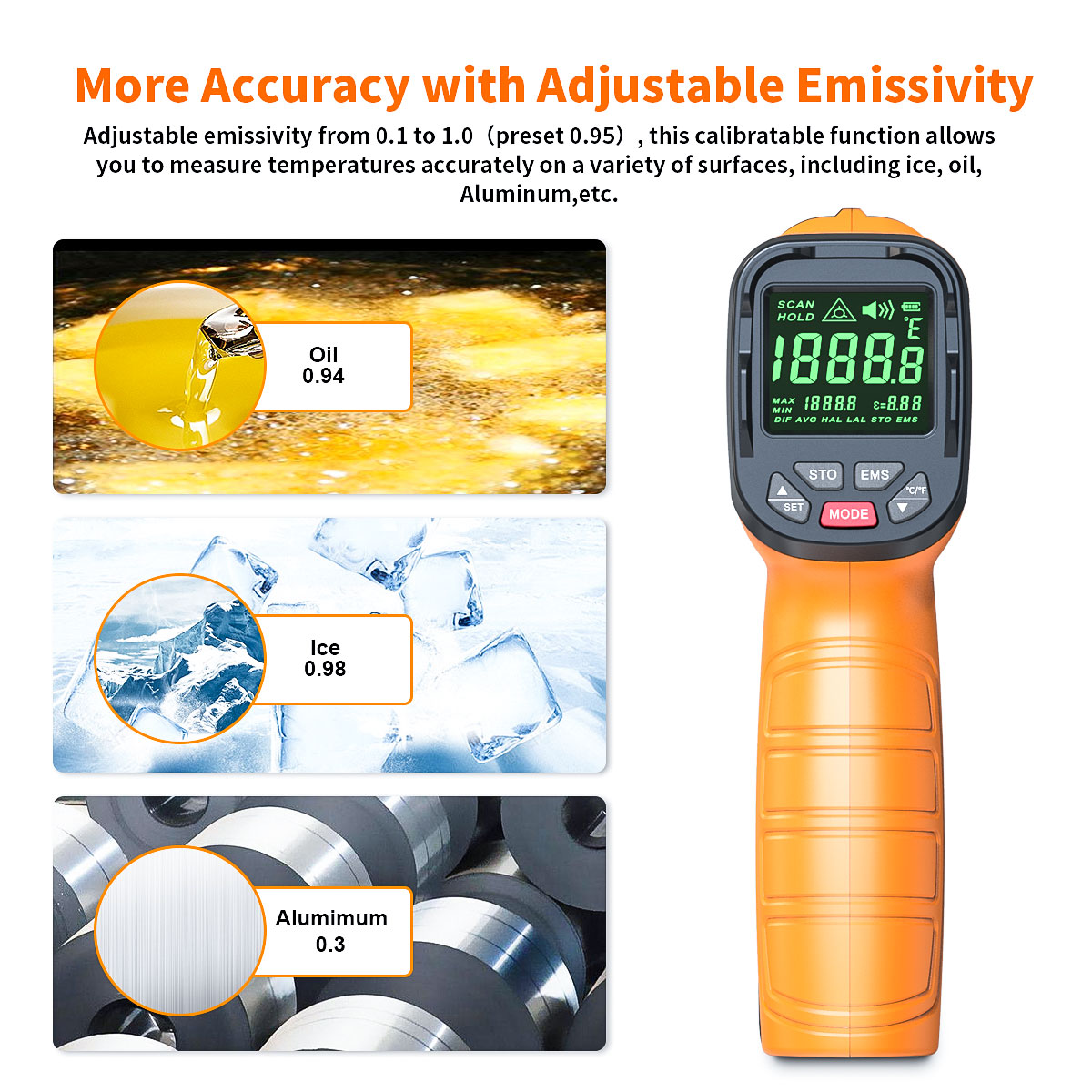 DT1000 DT1600 Infrared Thermom - Industrial Laser Thermometer 评论和价格